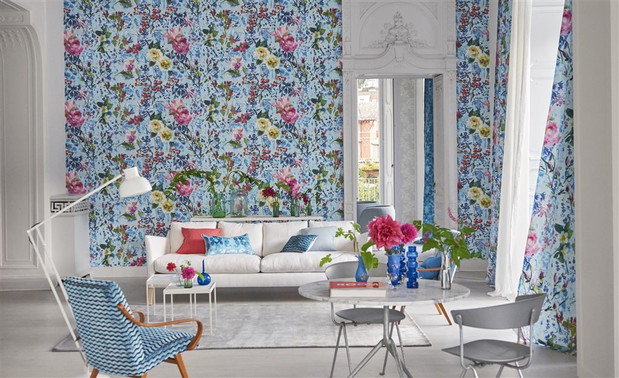Tapeta Designers Guild, wzór Majolica Cornflower