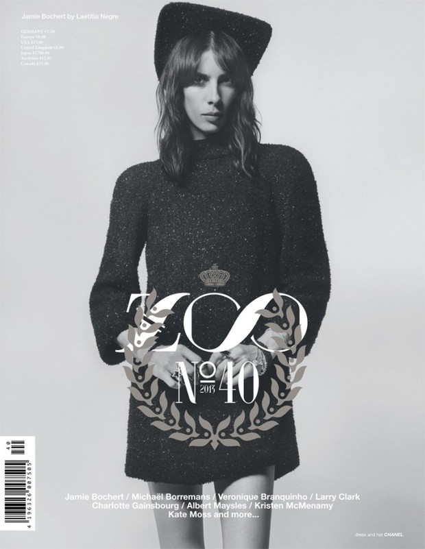 Jamie Bochert na okładce Zoo Magazine, nr 40 / fot. Laetitia Negre