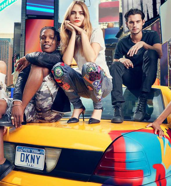 Cara Delevingne, Jourdan Dunn, A$AP Rocky dla DKNY