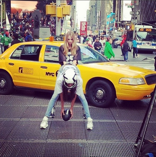 Cara Delevingne, Jourdan Dunn, A$AP Rocky dla DKNY
