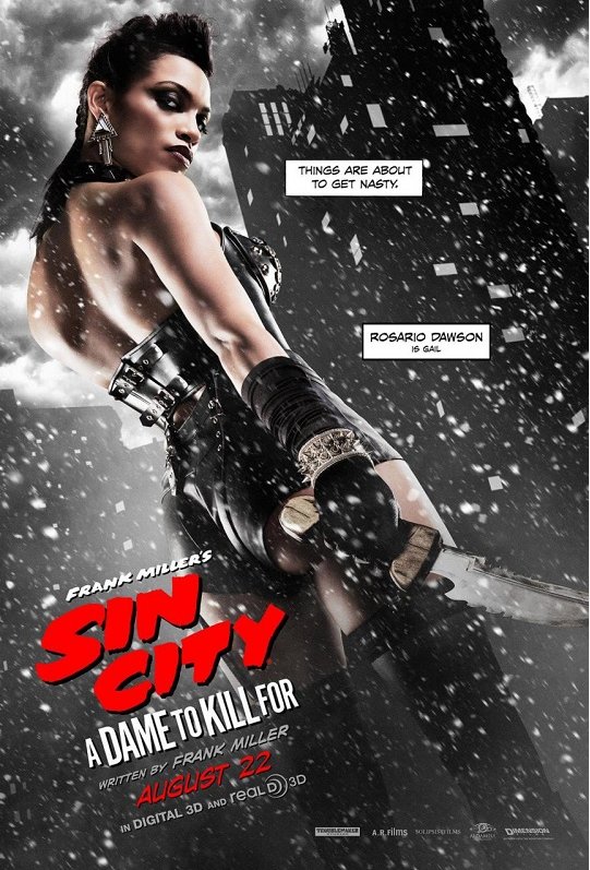 Gwiazdy na plakatach do filmu Sin City: damulka warta grzechu