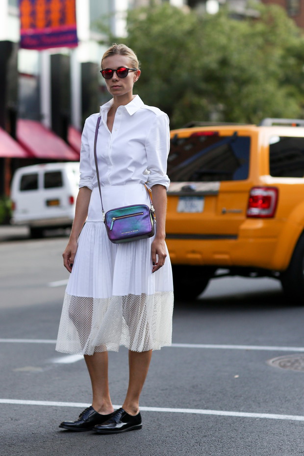 Street fashion wiosna-lato 2015: biel