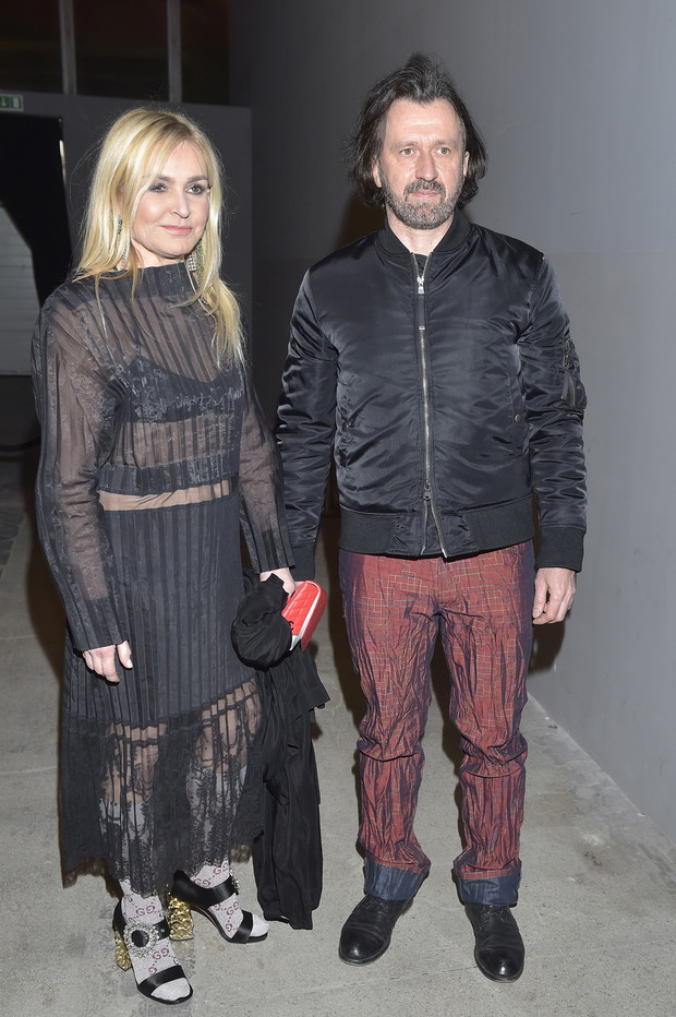 Monika Olejnik i Tomasz Ziółkowski na pokazie Mariusza Przybylskiego jesień-zima 2018/2019