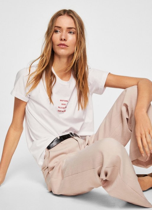 T-shirt Mango z napisem