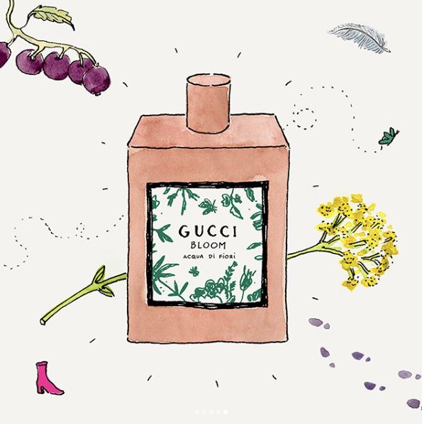 Ilustracje Gucci Bloom