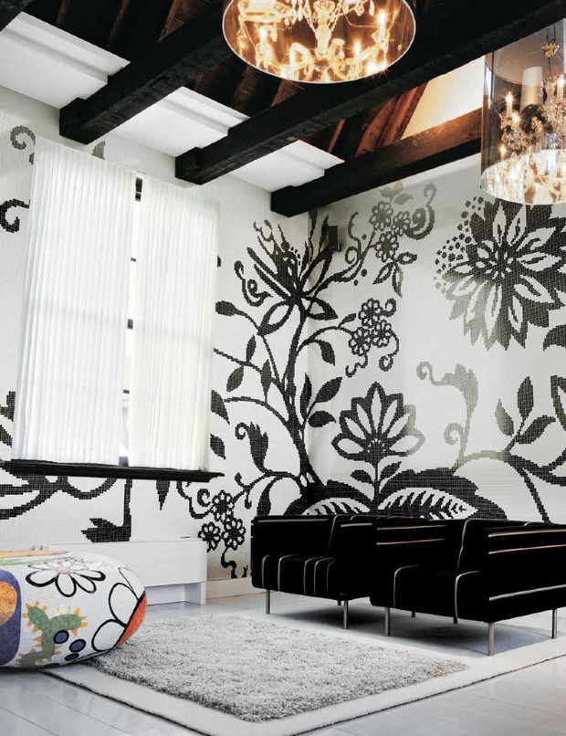 Czarno - biała ściana. Inspiracje, fot. mat. pras. Bisazza X