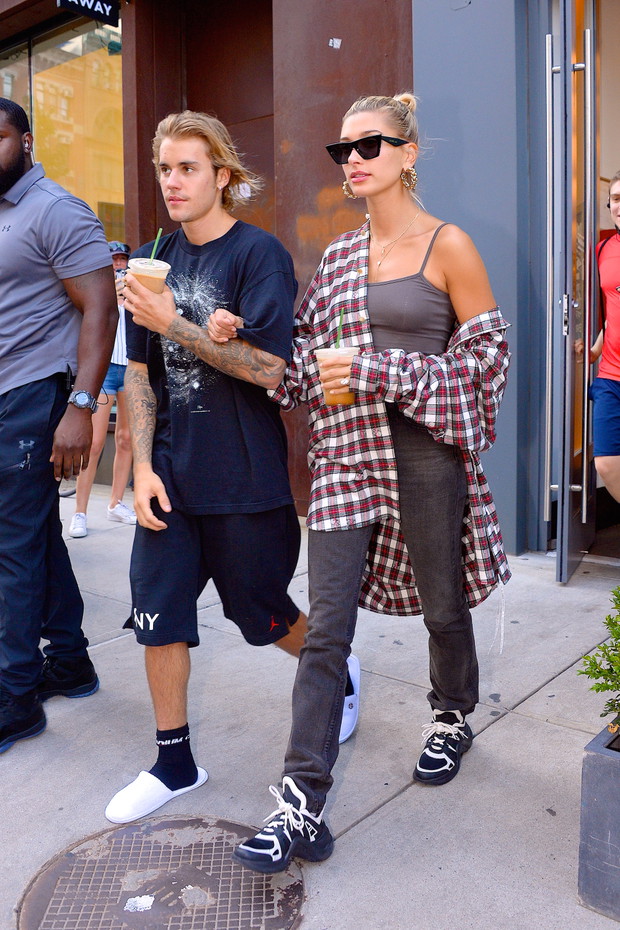 Justin Bieber i Hailey Baldwin w Nowym Jorku, 8.08.2018.
