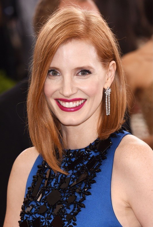 Met Gala 2016: makijaż i fryzury gwiazd, Jessica Chastain, fot. East News