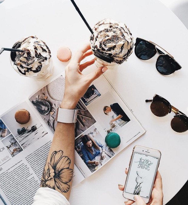 Tatuaże kwiaty, tatuaże rośliny, fot. instagram.com/katya_sidorova