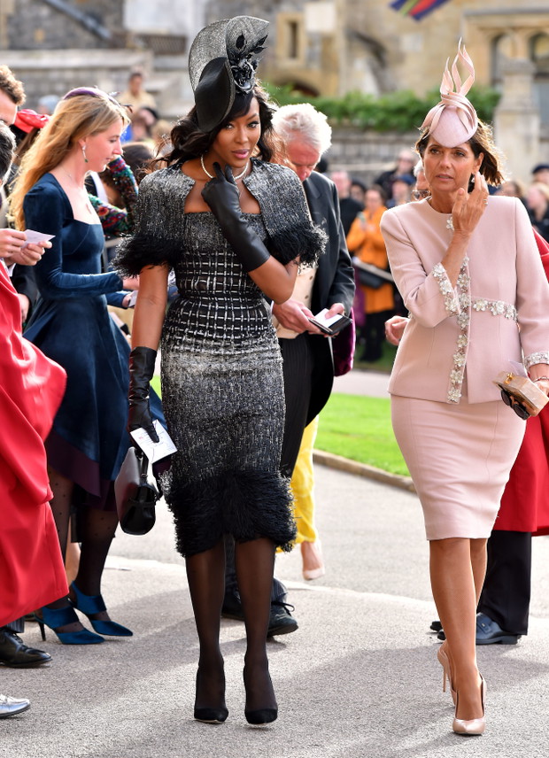Naomi Campbell na ślubie księżniczki Eugenii i Jacka Brooksbanka, 12.10.2018.