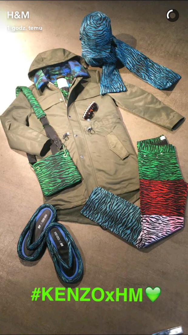 Kenzo x H&M, fot. snapchat H&M