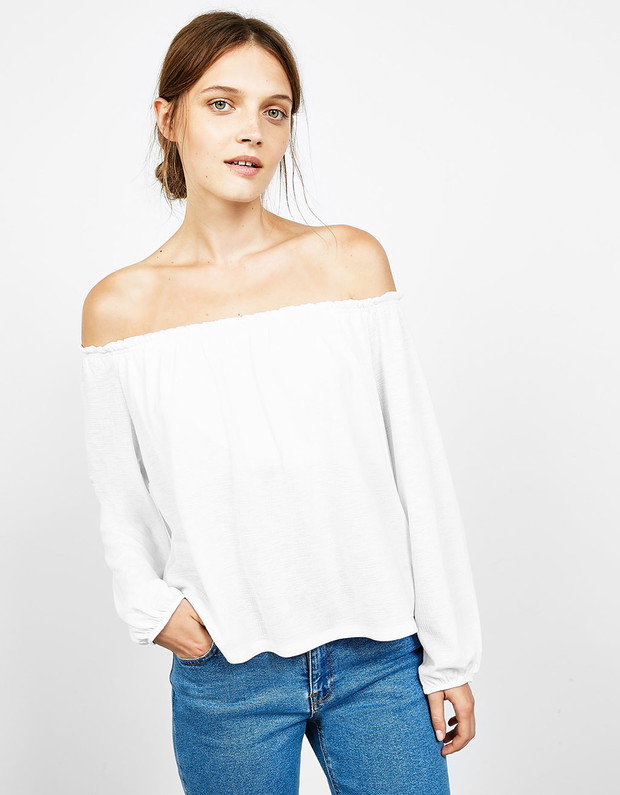 Bluzka hiszpanka - przegląd z sieciówek, Bershka, 69,90 zł