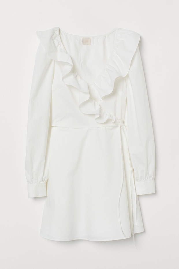 Kopertowa sukienka z falbanami - H&M, 149,99 zł