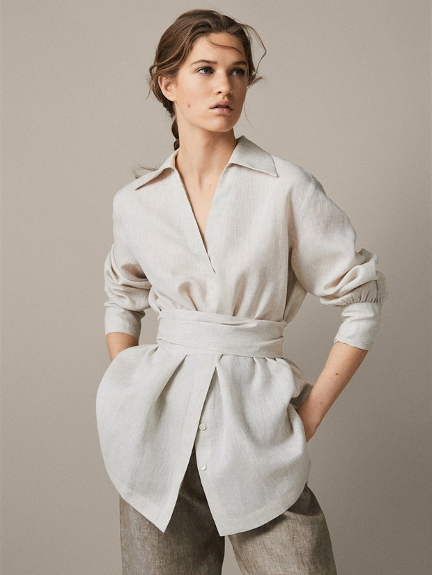Modne lniane ubrania na wiosnę-lato 2019, Massimo Dutti