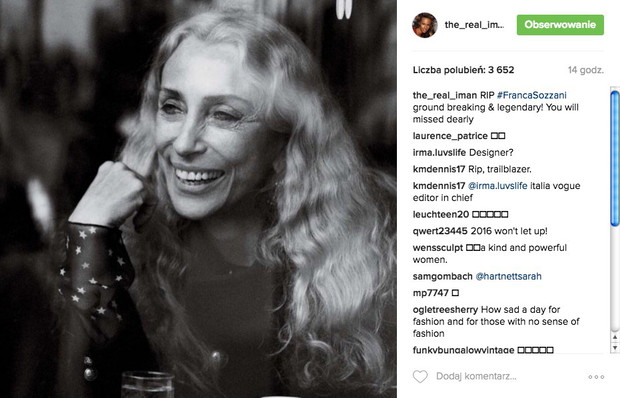 Nie żyje Franca Sozzani. Jak żegna ją branża mody?