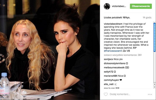 Nie żyje Franca Sozzani. Jak żegna ją branża mody?