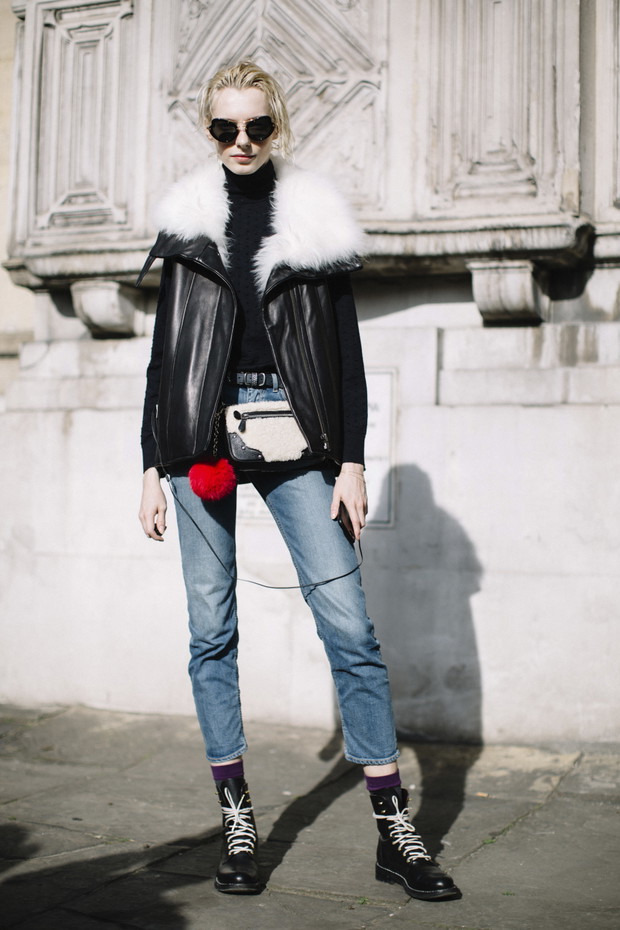 Street fashion: modelki off duty na London Fashion Week AW17