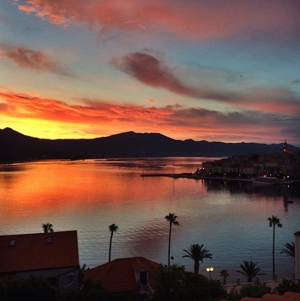 Korčula, wschód słońca