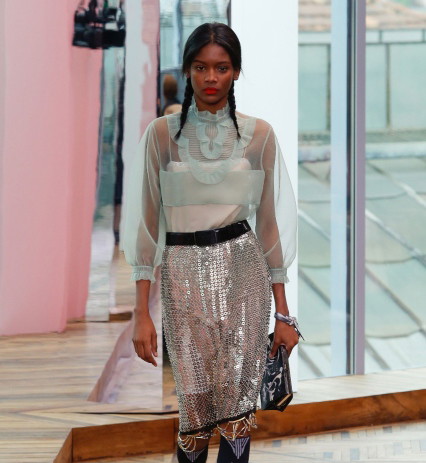 Cekinowa spódnica Prada Resort 2018