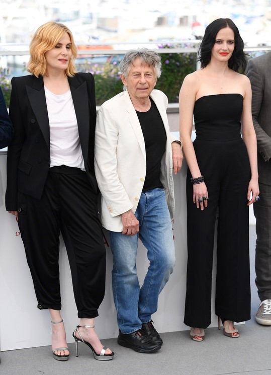 Emmanuelle Seigner, Roman Polański i Eva Green na konferencji prasowej filmu Based on a True Story