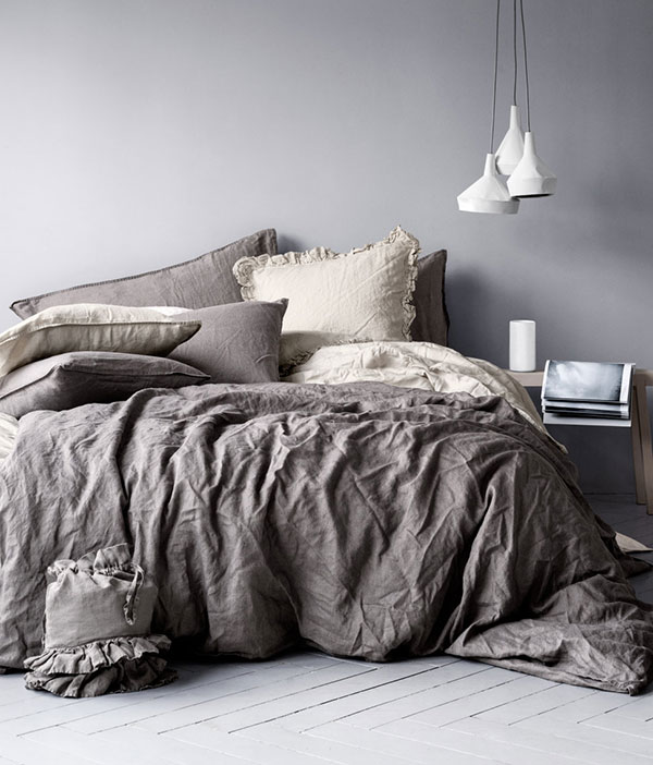 Szara sypialnia, H&M HOME