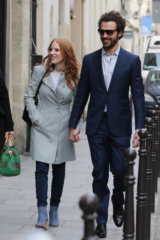 Jessica Chastain i Gian Luca Passi de Preposulo w Paryżu, 06