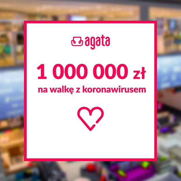 Agata przekazuje milion złotych na walkę z koronawirusem