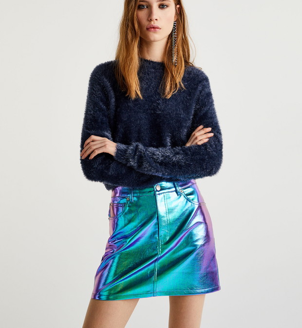 Spódnica metaliczna Pull & Bear