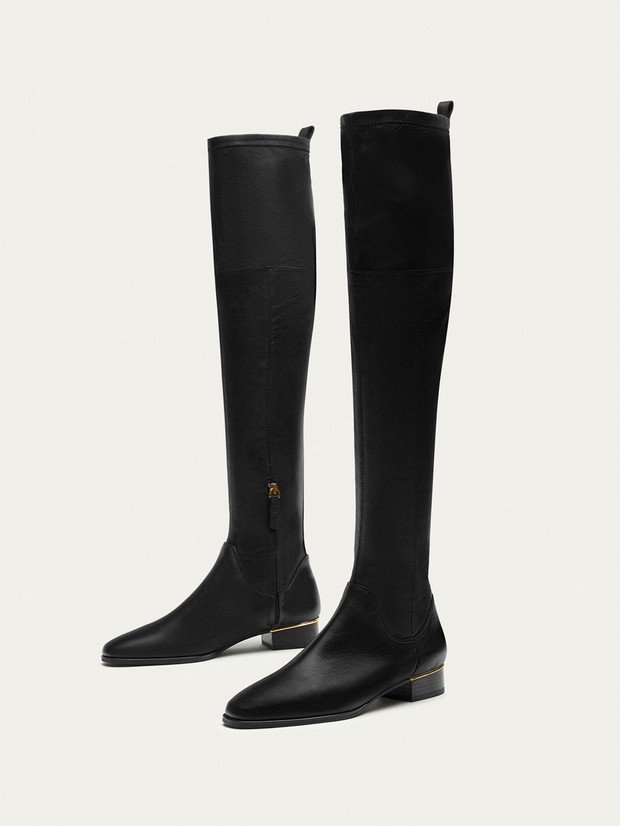 Czarne wysokie buty zimowe