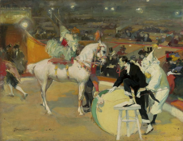 Ignacy Wincenty Pieńkowski (1877–1948) Występ woltyżerki w cyrku, 1898 olej, płótno Muzeum Narodowe w Warszawie