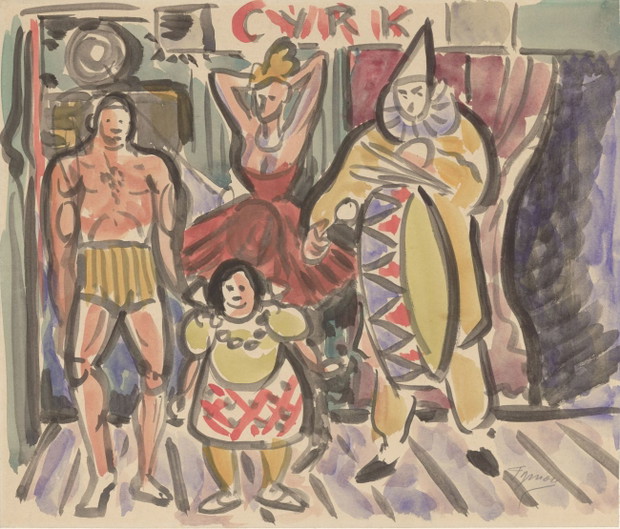 Tymon Niesiołowski (1882–1965) Zaproszenie do cyrku, ok. 1955 akwarela, papier Muzeum Narodowe w Warszawie