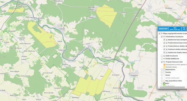 Fragment mapki - Bank Danych o Lasach