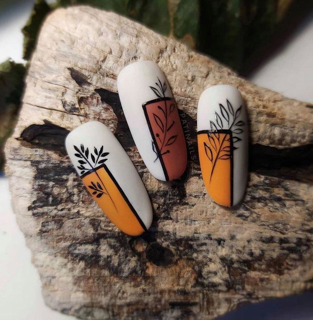 Liście na paznokciach, czyli prosty jesienny manicure