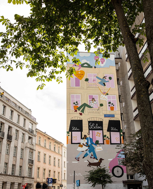 Mural Lilou na Mokotowskiej