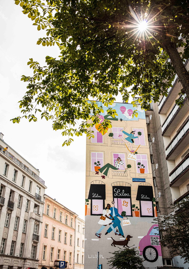Mural Lilou na Mokotowskiej