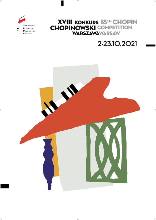 Plakat 18. Międzynarodowy Konkurs Pianistyczny im. Fryderyka Chopina