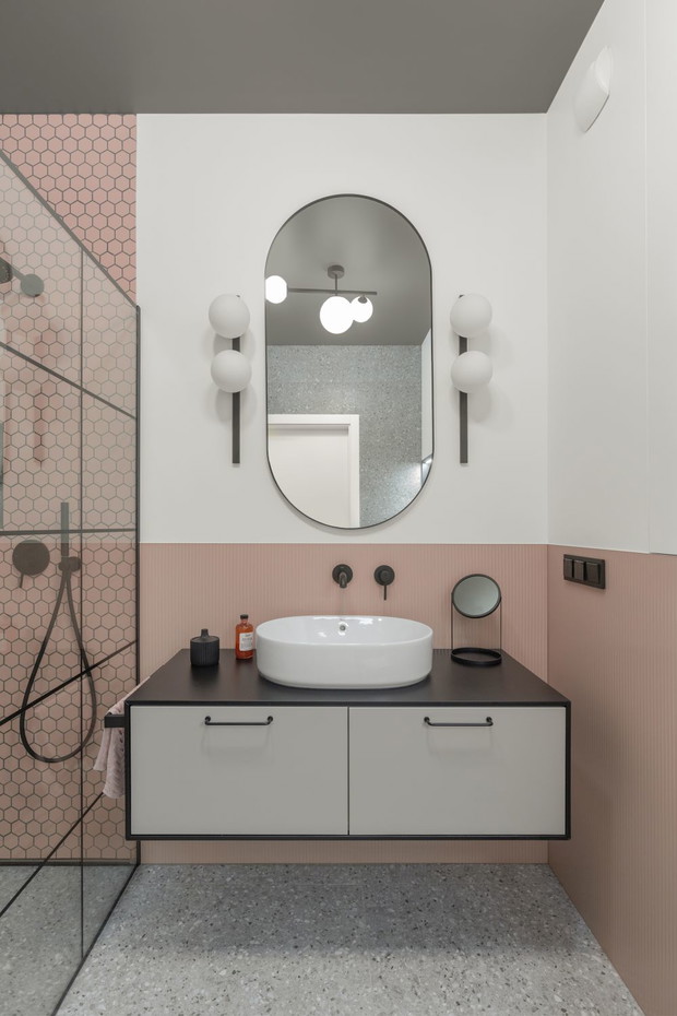 Mieszkanie w pastelach, projekt wnętrza: Angelika Front, architekt wnętrz / Decoroom , projekt kuchni i mebli: Katarzyna Domańska, architekt wnętrz / Decoroom Kitchen