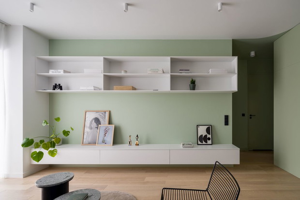 Mieszkanie z pistacjową zielenią, projekt: 3XEL Architekci