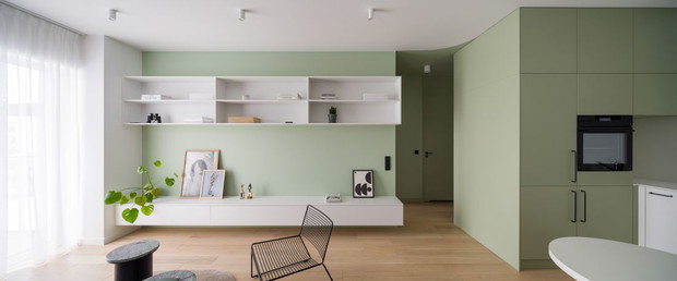 Mieszkanie z pistacjową zielenią, projekt: 3XEL Architekci
