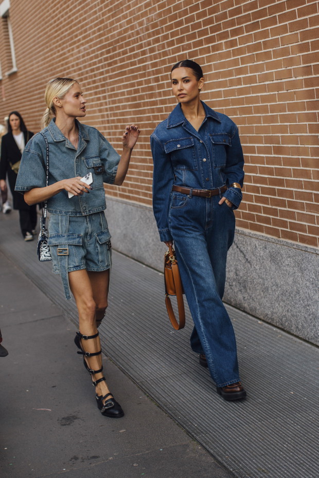 Canadian Tuxedo to it stylizacja podczas Fashion Weeków