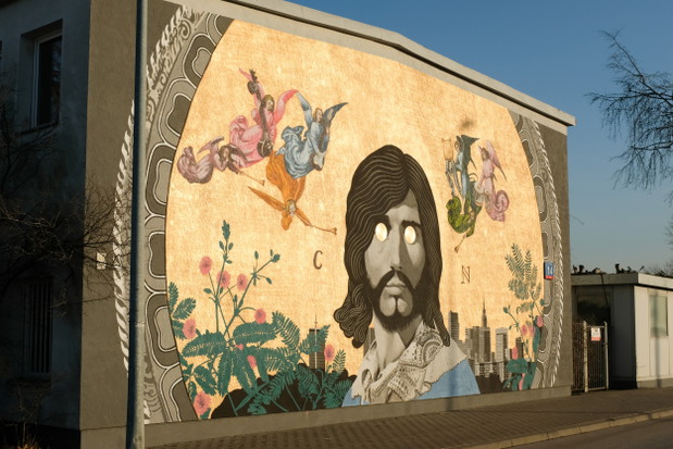 Mural z Czesławem Niemenem, autor: Bruno Althamer
