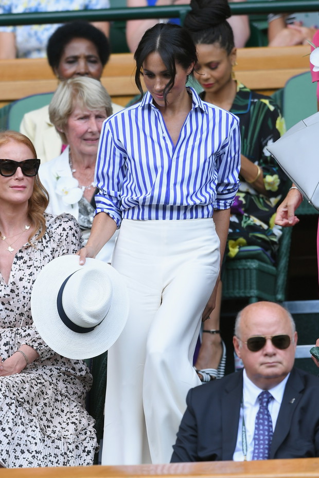 Księżna Meghan na kortach Wimbledon, 14.07.2018.