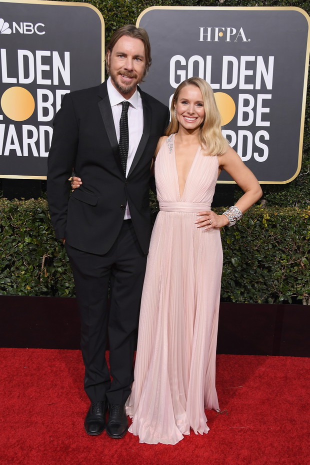 Złote Globy 2019: Dax Shepard i Kristen Bell (w sukni Zuhair Murad)