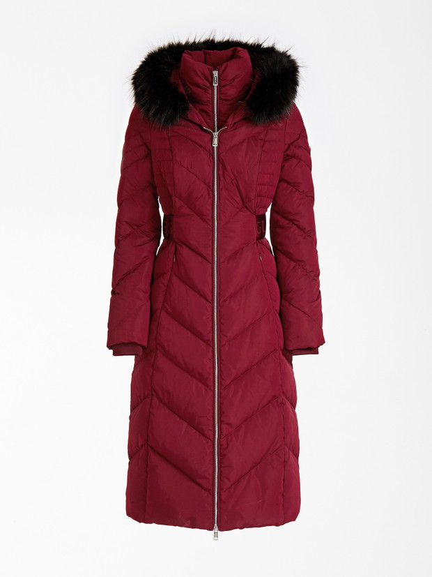 Długa kurtka puchowa z kapturem Guess Winter Essentials