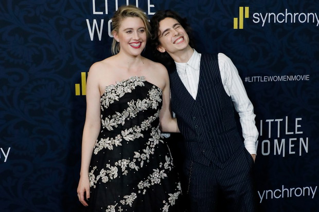 Greta Gerwig i Timothee Chalamet na premierze Little Women w Nowym Jorku.