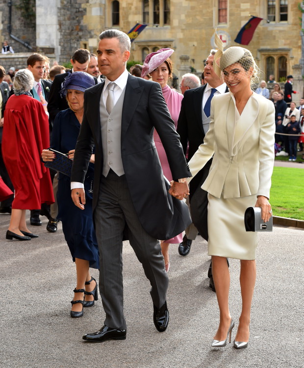 Robbie Williams i Ayda Field na ślubie księżniczki Eugenii i Jacka Brooksbanka, 12.10.2018.