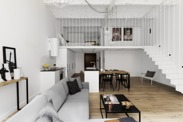 Wnętrze tygodnia: loft cały w bieli