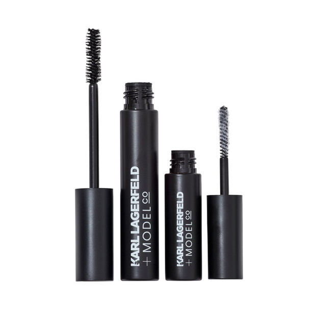 Fibre lash brush on false lashes Karl Lagerfeld x ModelCo