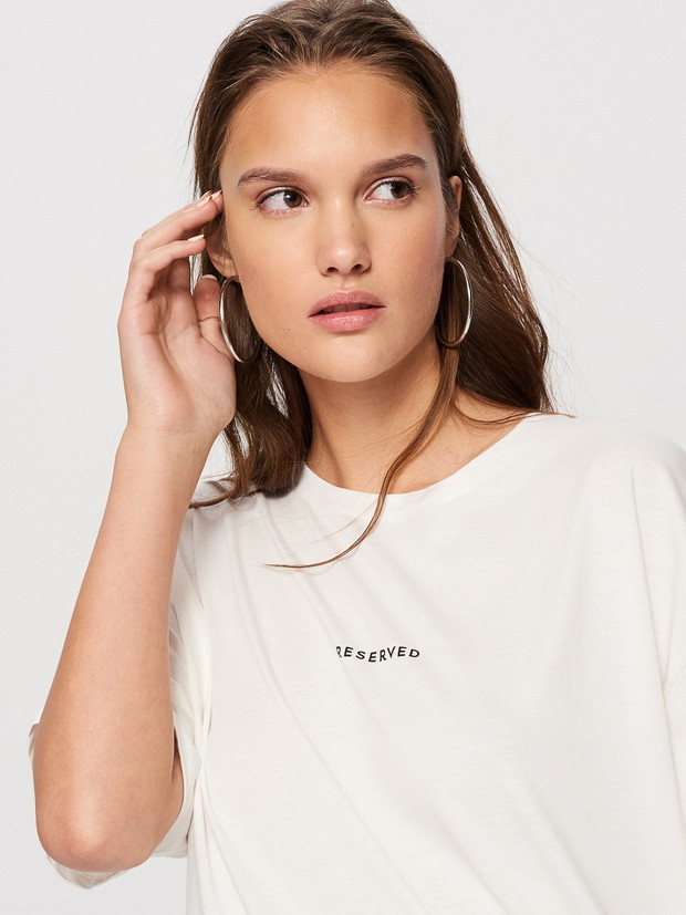 T-shirt Reserved wiosna-lato 2018 I love Cindy