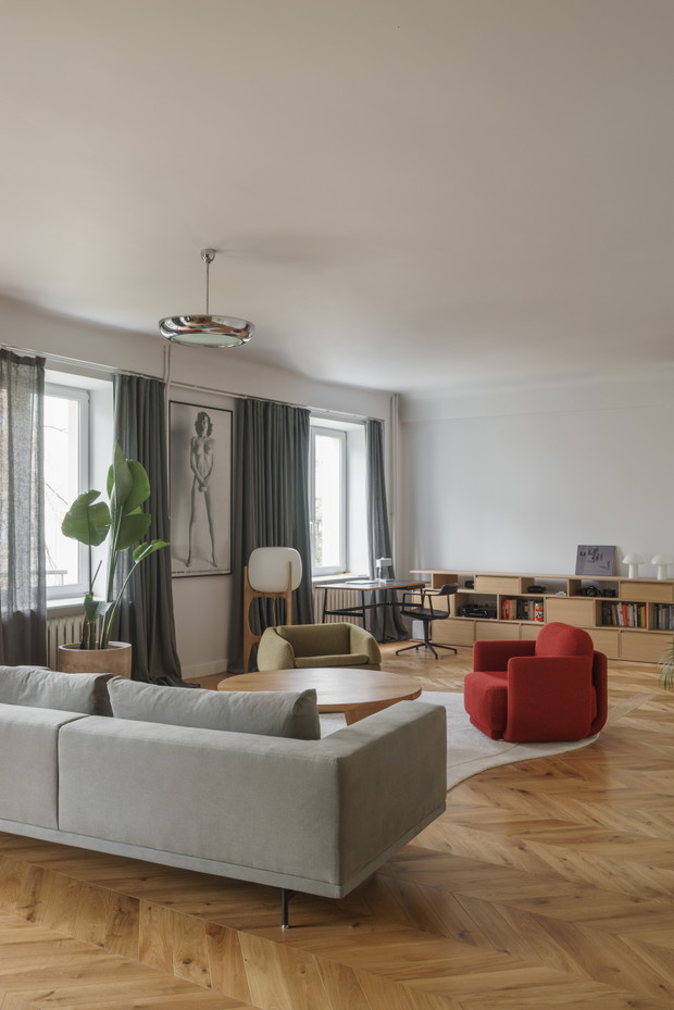 Vintage mieszkanie na warszawskiej Ochocie, projekt: Loft Kolasiński